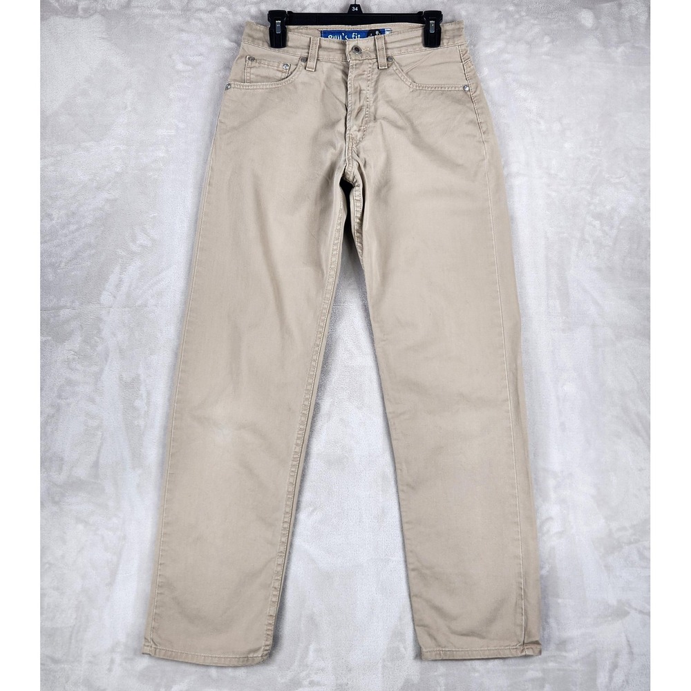 Vintage Levis SilverTab Jeans Womens 34x30 Beige Relaxed Straight Button Fly USA